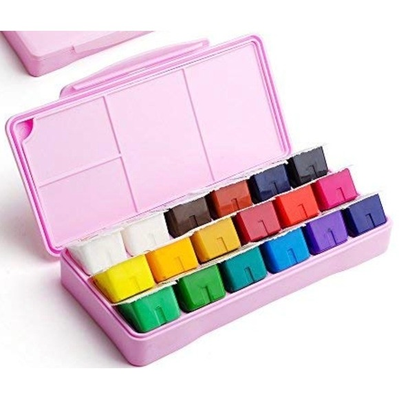HIMI Other - HIMI Miya Gouache Paint Set 18 Colors 30ml Jelly Cups Pink Case with Palette